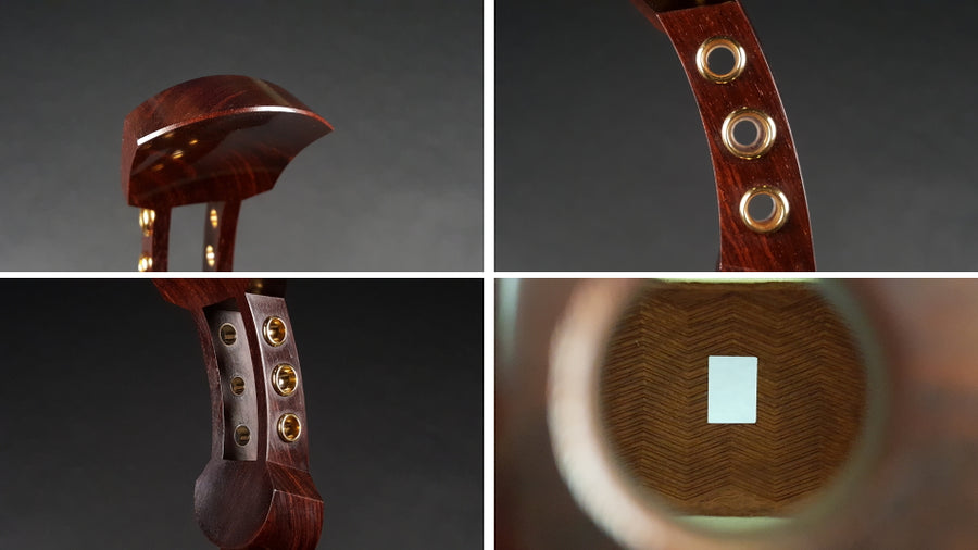 中古三味線・厳選品】地唄紅木三味線・子持ち綾杉胴付（完成品）WKT