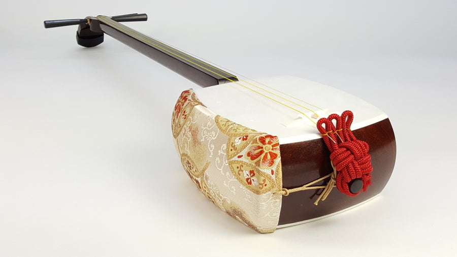 中古三味線・厳選品】地唄紅木三味線・子持ち綾杉胴付（完成品）WKT