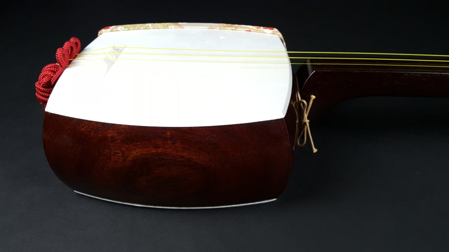 中古三味線・厳選品】地唄紅木三味線・子持ち綾杉胴付（完成品）WKT