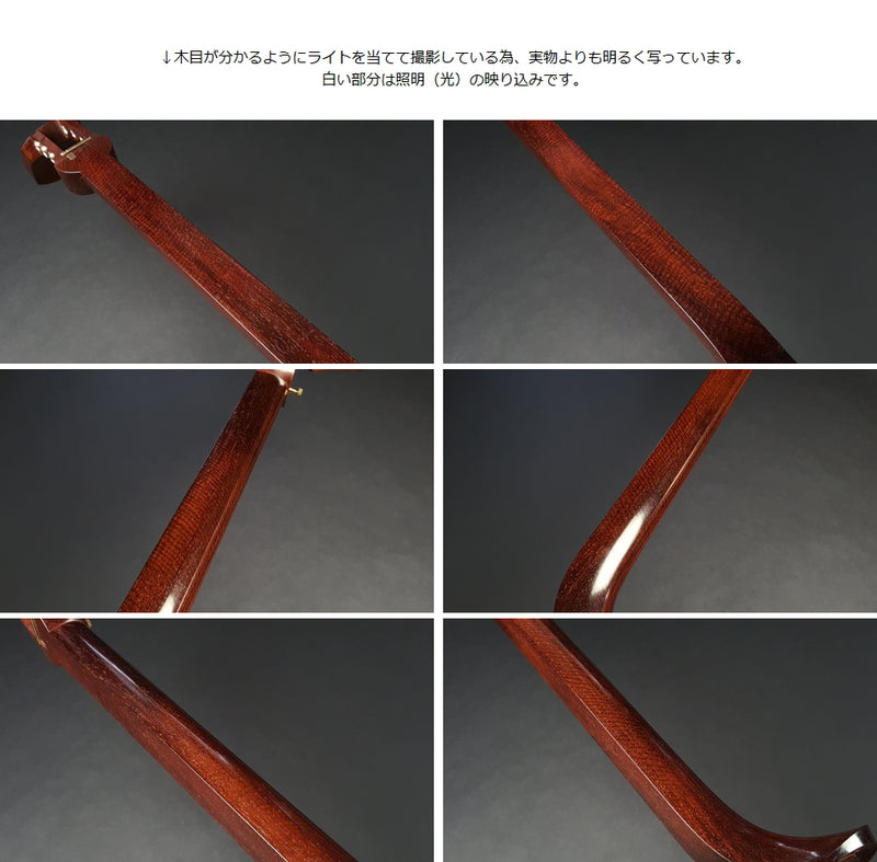 [Used shamisen, carefully selected items] Folk song Beniki shamisen, 1.5 inch short pole (completed product) WKT-TS006