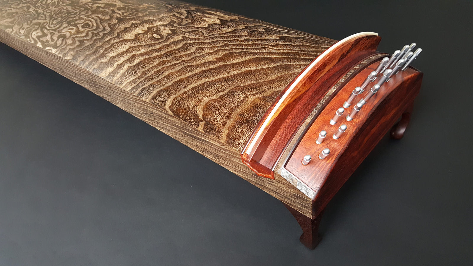 木製琴、-和- 最高級品】十七絃琴【くり甲・玉縁紅木巻】（WKT-17007） | 和楽器市場