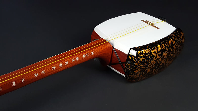 Tsugaru shamisen introductory set for beginners (artificial leather upholstery, Higashi sawari included, Hanabayashi Ensawa) WKT-5100G Wagakki Ichiba original